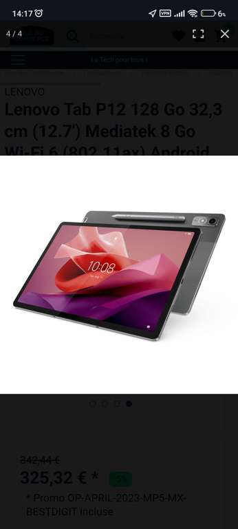 Tablette Lenovo Tab P12 (12,7") 8G/128G (Vendeur Tiers)
