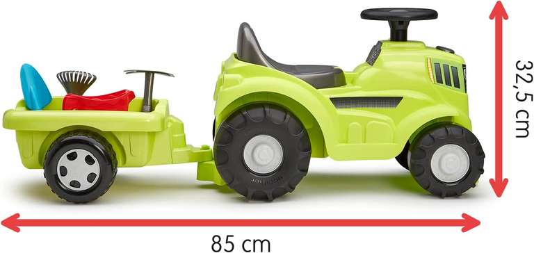 Porteur tracteur avec remorque Ecoiffier - 85cm, 12-36 mois (+2€ à cagnotter pour les CDAV)