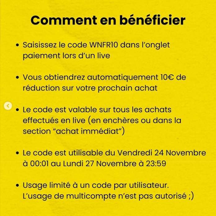 10€ de réduction sur tout le site et les applications (sans minimum d'achat) - Whatnot