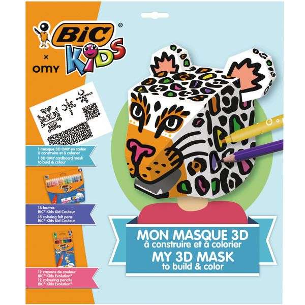 Coffret coloriage Bic Kids mon masque 3D à construire et à colorier (via 11,83€ sur la carte de fidélité)