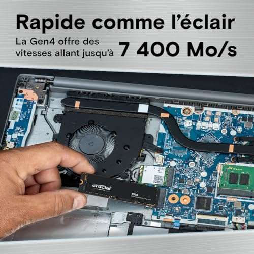 Crucial P3 500Go M.2 PCIe Gen3 NVMe SSD interne - Jusqu à 3500Mo/s