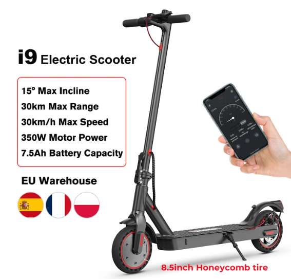 Trottinette Électrique IScooter i9/i9pro pour Adulte, 350W, 7,5 Ah, 8,5 Pouces, 30 Km/h