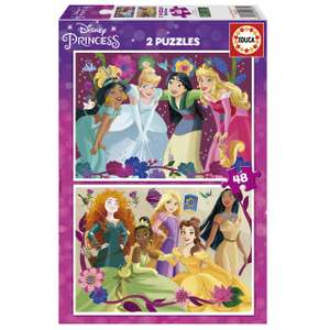 Lot de 2 puzzles Educa Disney Princess - 48 pièces, 28 x 20 cm