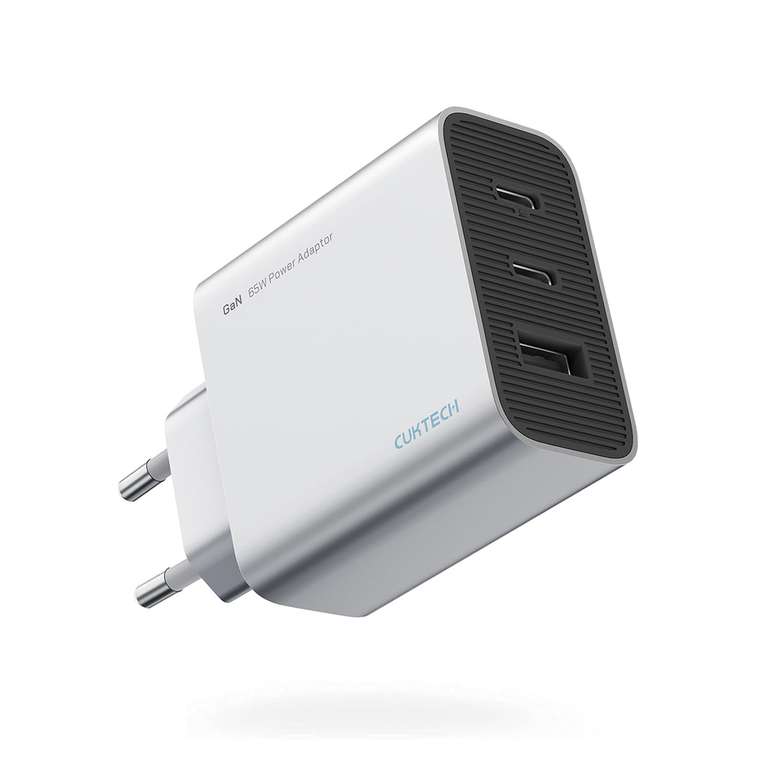 Chargeur iPhone 65W, CUKTECH Chargeur USB C PD 3 Ports avec GaN Tech Compatible Charge Rapide 2.0 (via coupon - Vendeur tiers)