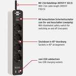 Multiprise Brennenstuhl Ecolor 4 prises + 2 ports USB - Blanc/noir
