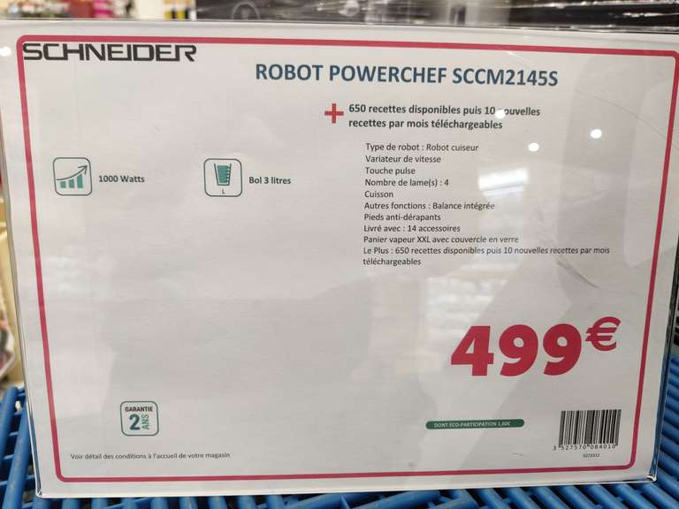 Robot cuiseur connecté Powerchef Max noir SCCM2310FM de Schneider