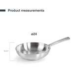 Poêle Lacor 20 Cm Acier Inox 18/10 – Fond Induction Complet, Manche Ergonomique, Four & Lave-Vaisselle