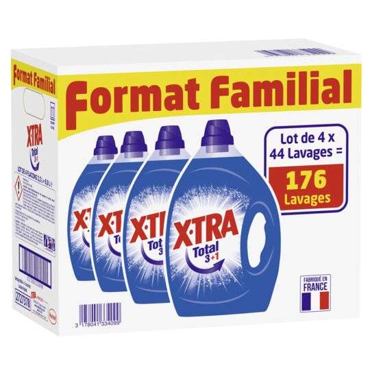Lessive liquide XTRA Format Familial - 4 x 44 lavages (Via 15,04€ sur Carte fidélité)
