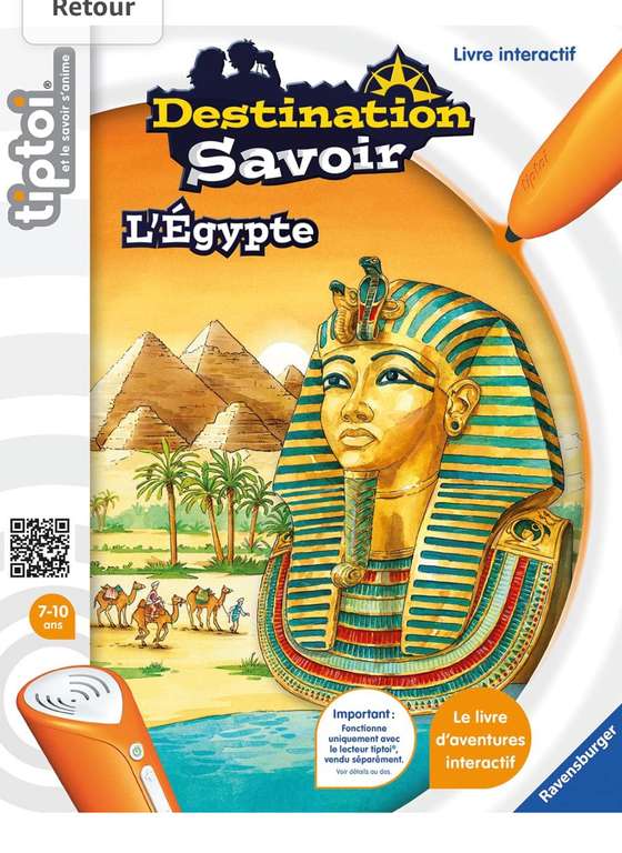 Coffret complet Ravensburger Tiptoi - Lecteur interactif + Livre l'Egypte et ses Pharaons