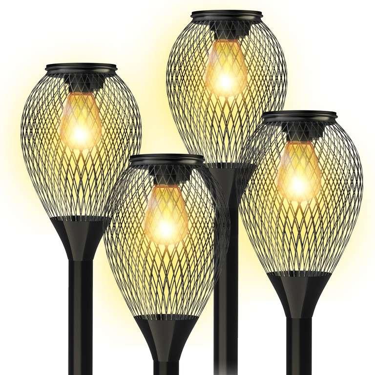 Lot de 4 Lampes Solaires d'Extérieur Ortiny