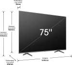 TV 75" QLED Hisense 75E7KQ PRO - 144 Hz, Games modes pro, 4K Ultra HD, Dolby Vision Atmos, Smart TV, 190,5 cm
