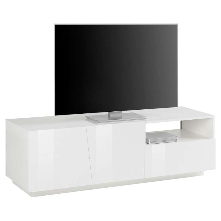 Meuble TV Verona - 2 portes / 1 niche / 1 tiroir, L150cm, blanc ou ardoise