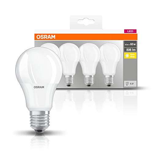 Pack de 4 ampoules Osram LED - Plastique, E27, 9 W, Blanc Chaud (Vendeur Tiers)