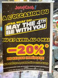 20% de réduction sur tous les Lego Star Wars - JouéClub, Toulouse (31)