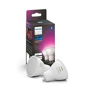 Pack de 2 Ampoules LED Connectées Philips Hue White & Color Ambiance GU10 - Compatible Bluetooth