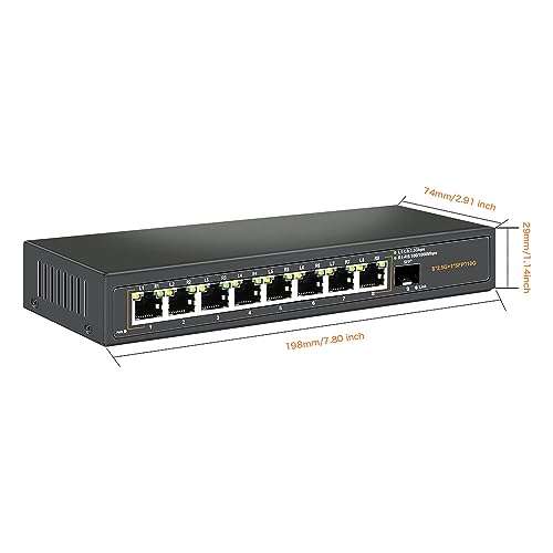 Davuaz Commutateur Ethernet 2.5G Non administré avec 4 Ports *Da