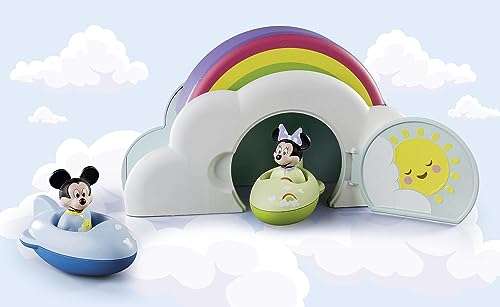 Playmobil 71319 : 1.2.3 & Disney Maison des Nuages de Mickey et Minnie - avec Deux Personnages et Une Maison