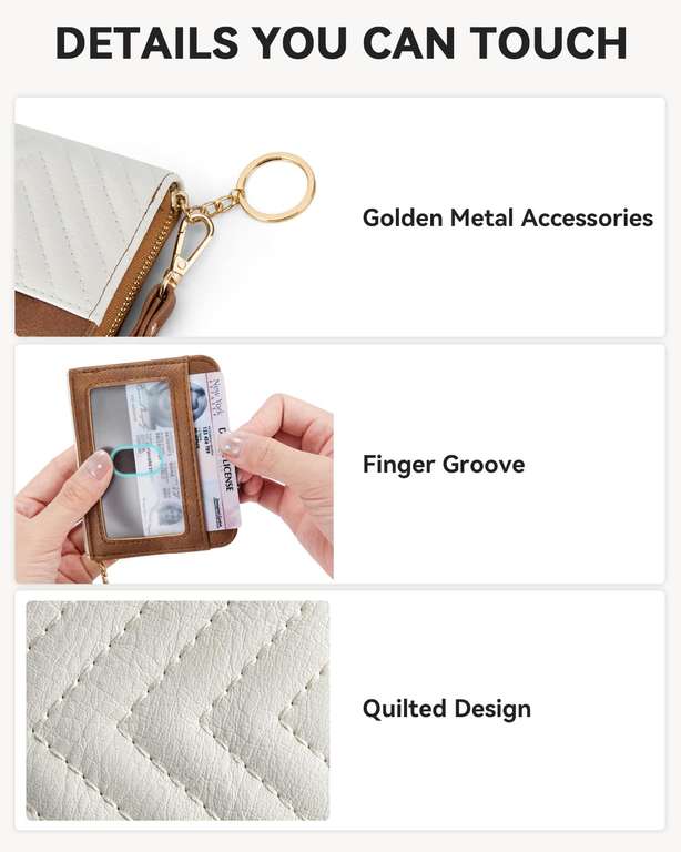 Porte-Cartes Et Porte-Monnaie Bostanten Avec Protection RFID - Cuir Synthétique Beige