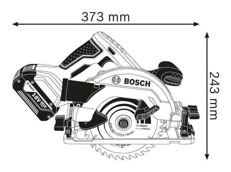 Bosch Professional 18V scie circulaire sans-fil GKS 18V-57 G - sans batteries ni chargeur, dans une L-BOXX