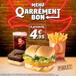 Menu Quick : Burger + Frites + Boisson + Dessert