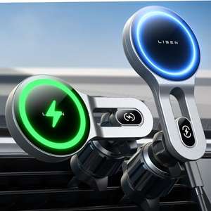 [PRIME] Chargeur sans fil LISEN 15W pour voiture - Support magnétique MagSafe pour iPhone (Vendeur Tiers)