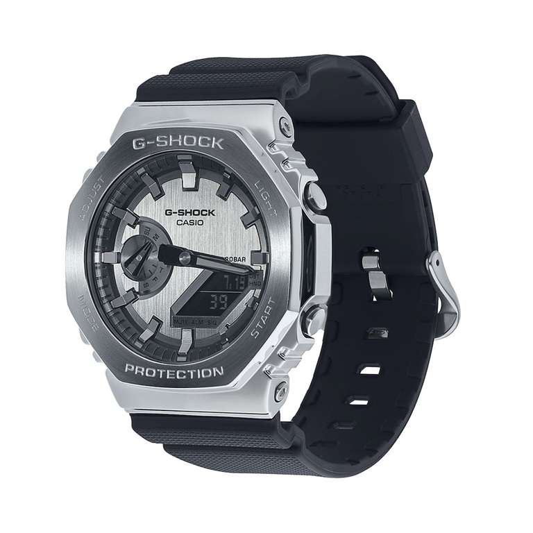 Montre Casio G-Shock Casioak Métal GM-2100-1AER - Boîtier Acier inox et Résine renforcée, bracelet noir, 20ATM