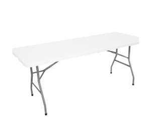 Table pliante d'appoint Multi-usages - 180x70cm Blanc avec Poignée de Transport
