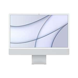 PC AiO Apple iMac 24" - 4480 x 2520p, Apple M1, 8 Go de RAM, SSD 512 Go, Argent