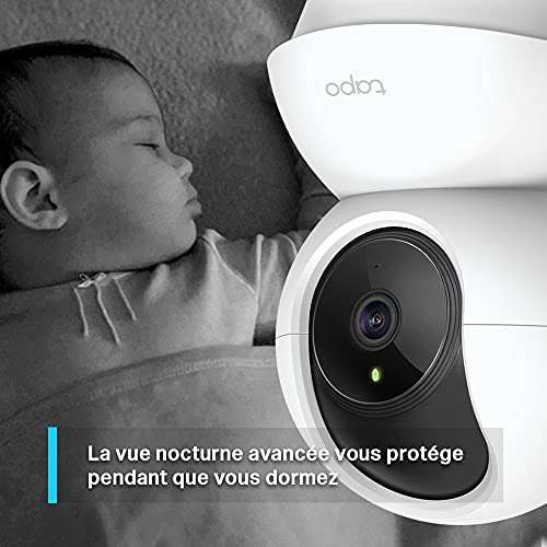 Caméra de Surveillance TP-Link Tapo - WiFi intérieure 360° Tapo C210, 2304 x1296P 3MP, Détection de personne, Vision Nocturne