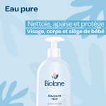 Nettoyant Pour Le Visage, Corps Et Siège Du Bébé BIOLANE - Eau Pure H2O - Sans rinçage - 1 flacons-pompe 750ml - Fabriqué en France