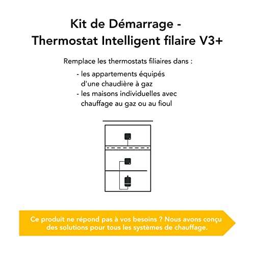 Kit de Démarrage Tado Thermostat Intelligent Filaire V3+ – Thermostat connecté pour chaudière et chauffage au sol