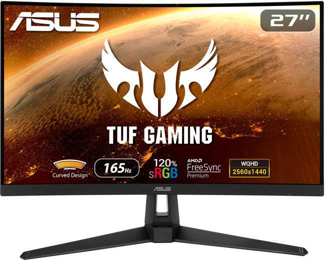 Écran PC gamer 27" Asus TUF VG27WQ1B - QHD, Dalle VA, Incurvé, 165 Hz, 1 ms, HDR10, FreeSync Premium