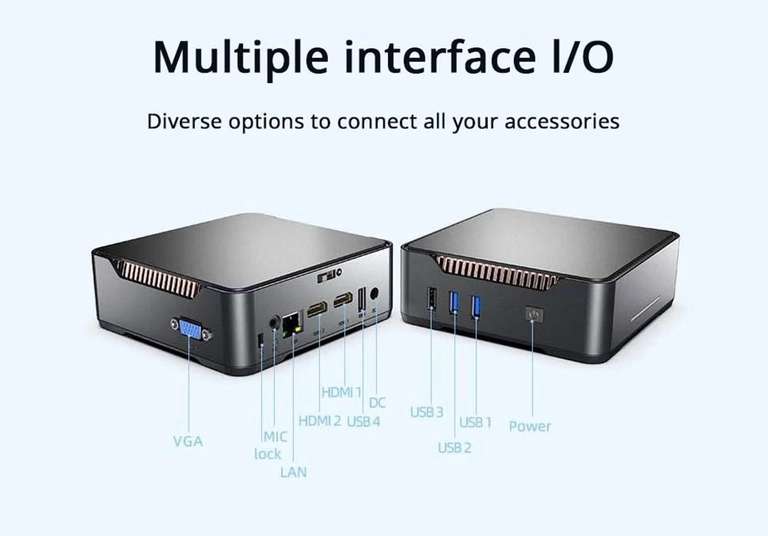 T-bao N9N Pro Mini PC Intel Core i3-N305 16 Go de RAM et 512 Go de