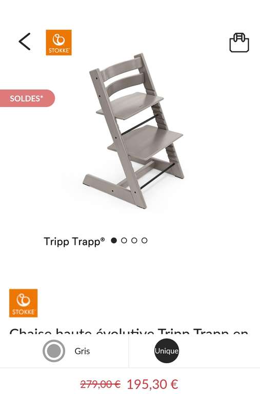 Chaise haute évolutive Tripp Trapp en bois de chêne - Gris