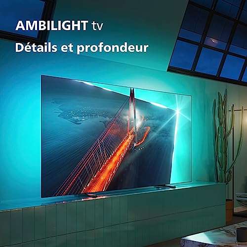 TV 4K 55 Philips Ambilight OLED708/12 - 139 cm, Smart TV, UHD & HDR10+,  120Hz –