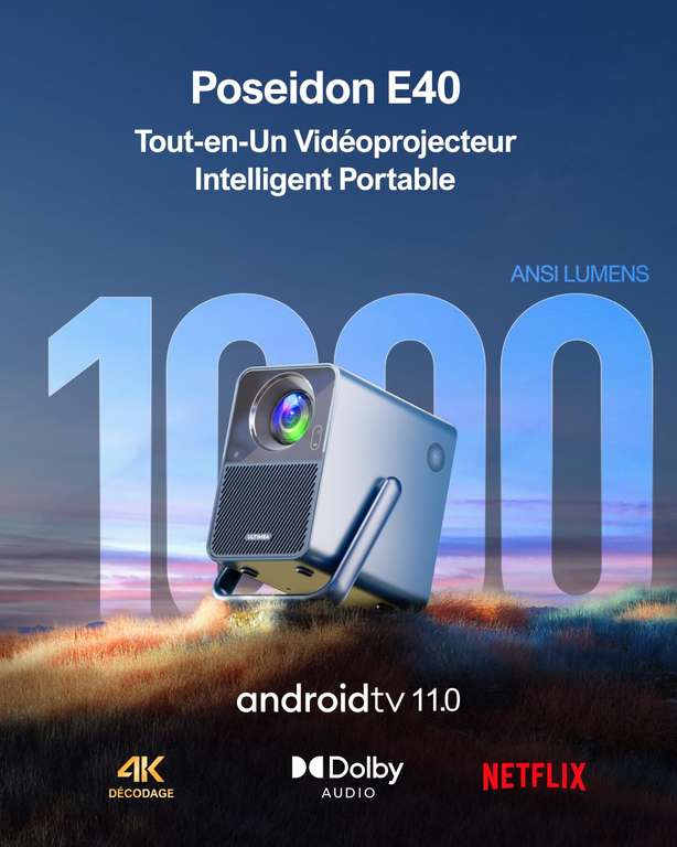 Vidéoprojecteur Ultimea 1000Ansi - 4K, Android 11.0, avec Netflix (via coupons - vendeur tiers)