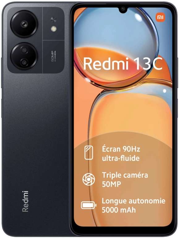 Smartphone Xiaomi Redmi 13C (Version globale ) - Helio G85, 90 Hz, 50 MP, 5000 mAh