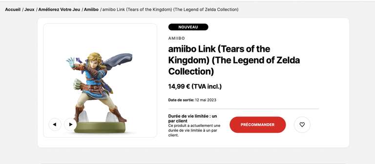[Précommande] Figurine Amiibo Zelda Tears Of The Kingdom