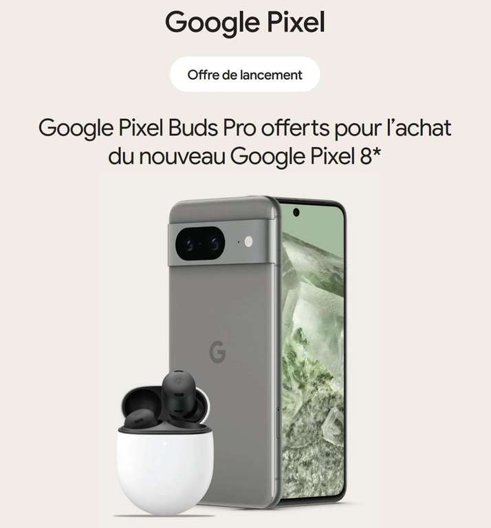 [Clients Sosh] Précommande : Smartphone 6.2" Google Pixel 8 + Ecouteurs Google Pixel Buds Pro (via formulaire)