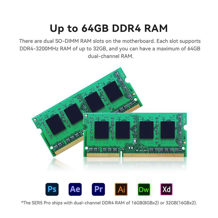 Beelink SER5 Pro Mini PC - AMD Ryzen 7 5700U Turbo 4,3 Ghz, 16G RAM+500GB PCIe 3.0X4 SSD (via coupon - vendeur tiers)