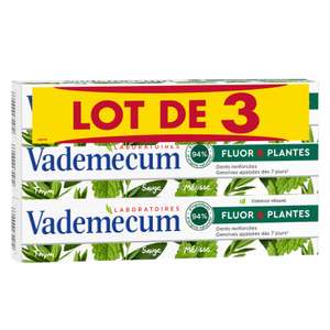 Lot de 3 dentifrices Vademecum - 3 x 75ml (via 2.94€ sur la Carte de Fidélité)