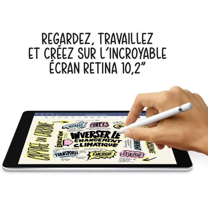 Tablette 10.2" Apple iPad (2021) - WiFi, 64 Go, Gris Sidéral