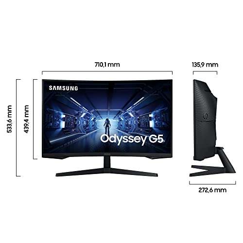 Ecran PC 32" Samsung Odyssey G5 (LC32G54TQBUXEN) - LED, WQHD, 144 Hz, Dalle VA, Incurvé, HDR10, 1 ms, FreeSync Premium