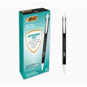 Lot de 20 stylos BIC Antimicrobial Tech - Noir (Vendeur Tiers - Frais de port Inclus)