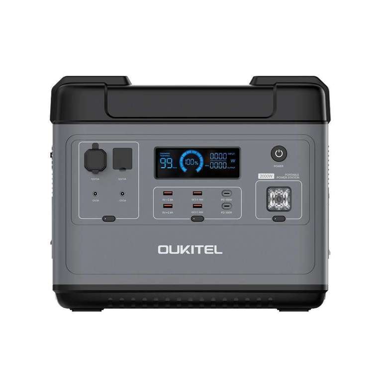 Station électrique portable OUKITEL P2001 - 2000W / 2000Wh, LiFePo4 (Entrepôt EU)
