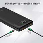 Batterie Externe 10400mAh Charge Rapide 20W Max Ultra Slim 18W QC 3.0 Power Bank USB C avec l'Ecran LED (vendeur tiers)