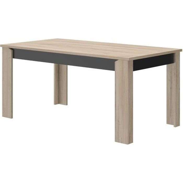 Sélection de meubles en promotion - Ex :Table Diagone Yori - 170 x 90 cm, Coloris Chêne clair/noir, Plateau 25 mm