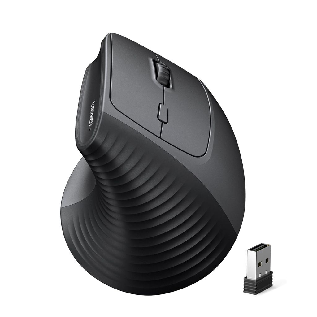 Souris sans fil Ugreen - Verticale, ergonomique, 2,4G ou Bluetooth 5.4, 4000 DPI, 6 boutons (vendeur tiers)