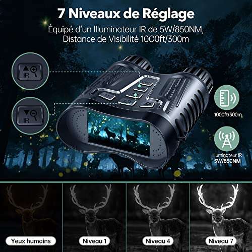 Jumelle Vision Nocturne TKWSER - 4K 5000mAh Rechargeable 3" TFT IP65 (Vendeur Tiers - Via coupon)