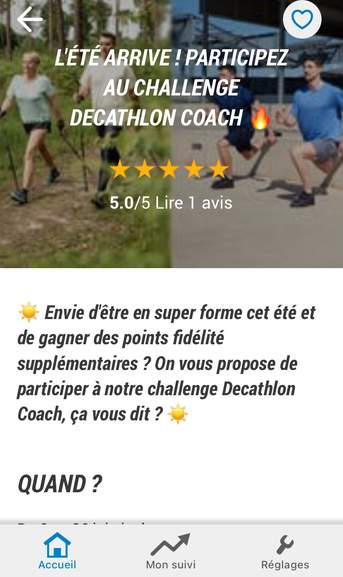 500 points offerts sur le programme de fidélité Décathlon en effectuant 10  séances de sport (3000 points \u003d 5€ de réduction) – Dealabs.com